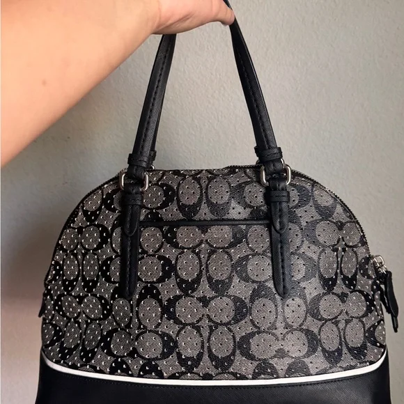 Coach Black and Gray Signature Satchel - Picture 3 of 7